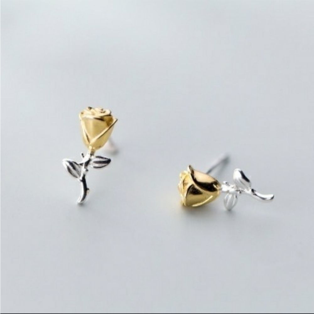 Beautiful Rose Earrings - 925 Sterling Silver